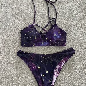 Zaful Purple Starry Bikini Set